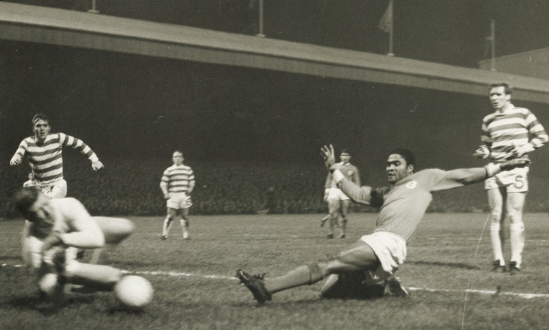 The legendary Eusebio scores against Celtic, The Herald