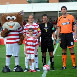 hamilton academical, My son as mascot leads Accies back into the SPL. Dad was in the stand