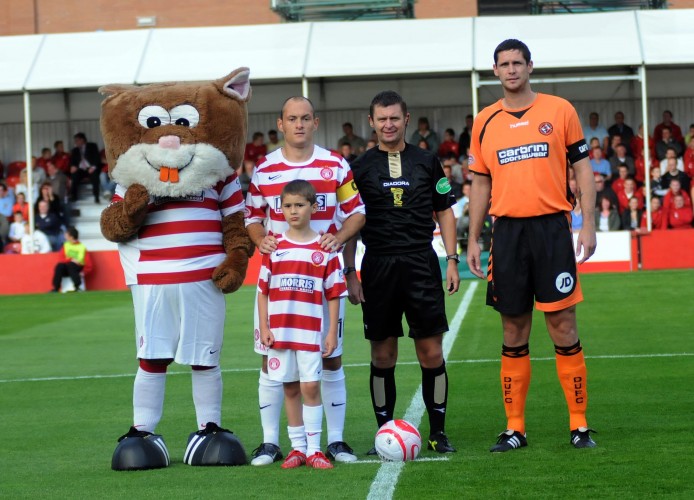 hamilton academical, My son as mascot leads Accies back into the SPL. Dad was in the stand