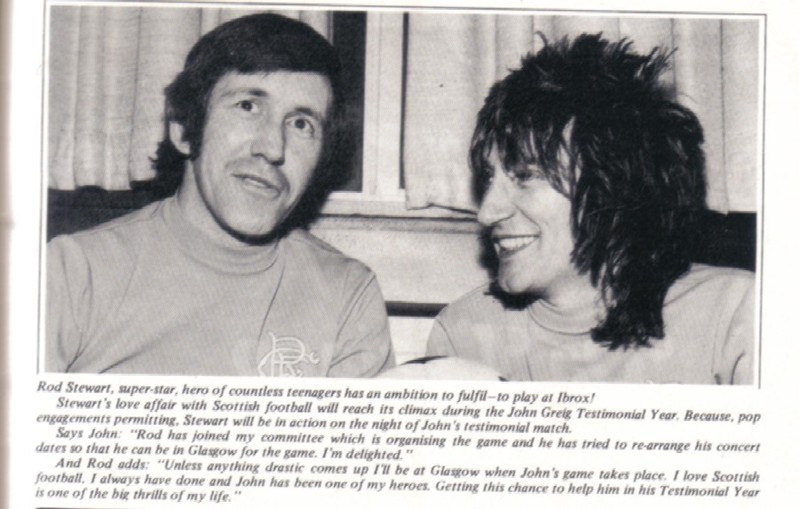 Rod Stewart was part of John Greig's testimonial commitee